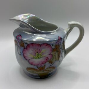 Gold Castle Asian Creamer Lusterware Hand Painted Floral Design Japan Vintage